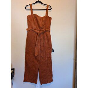 Lulus Womens Large Corduroy Jumpsuit With Adjustable Straps & Belt